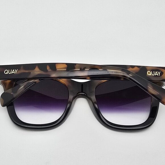 Quay Australia After Hours Tortoise Black Frame Black Fade Len Square Sunglasses - Picture 13 of 16
